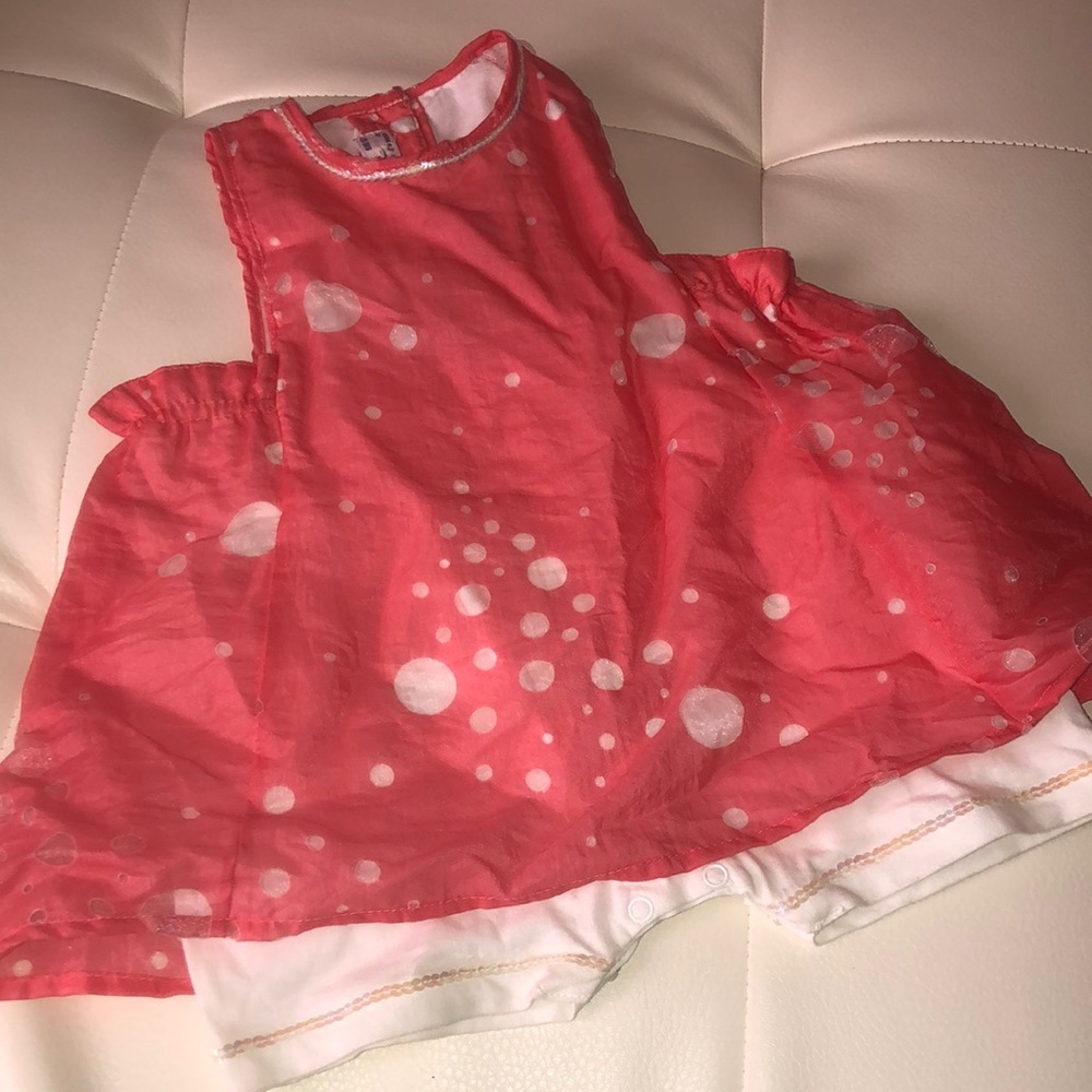 Clayeux France NWT coral bubble pantaloon dress 6M 60’s Twiggy retro mod